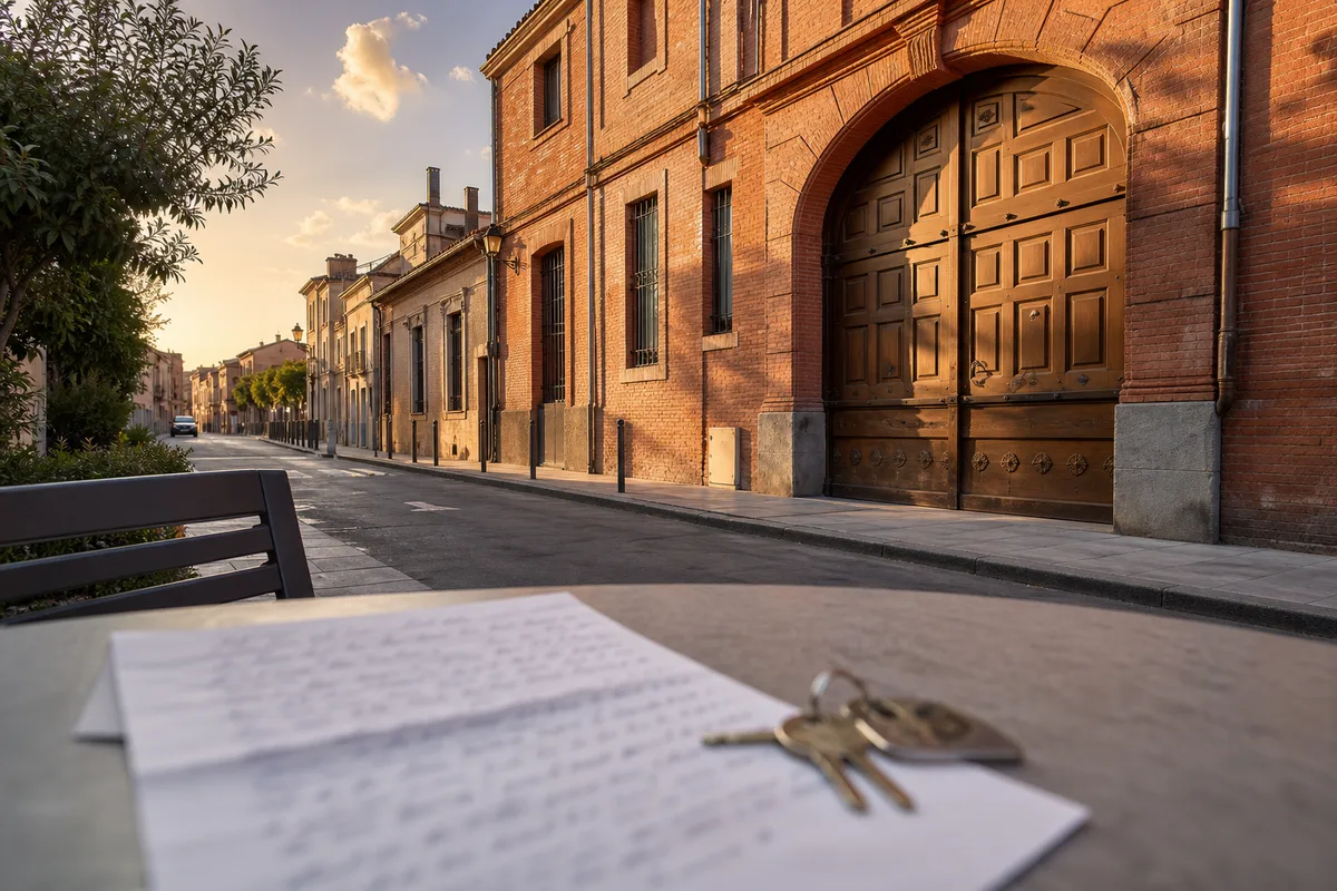 Lettre manuscrite posée sur une table près d’un trousseau de clés